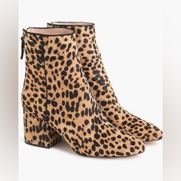 J. Crew Shoes - J. Crew Sadie Leopard Print Calf Hair Almond Toe Boots SZ 8.5